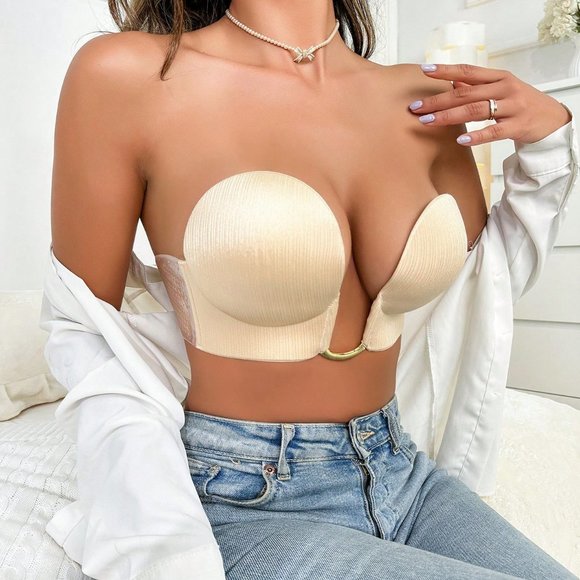 Chain Detail Self Adhesive Strapless Bra - Picture 5 of 8